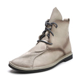Advbridge Genuine Leather Low Heel Ankle Boots For Women Female Lace Up Soft Soles Shoes Leisure Ladies Flats Boots Big Size 41 42