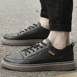 Advbridge genuine Leather Men Shoes Casual Loafers Lace Up cow Leather Shoes Men Flats Hot Sale Moccasins Walking Shoes men Sneakers