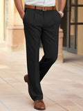 Advbridge Men's Trousers Chinos Summer Pants Casual Pants Front Pocket Straight Leg Plain Comfort Business Casual Daily Fashion Classic Black Navy Blue Micro-elastic