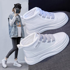 Advbridge Women Sneakers New Fashion Flock Women Casual Shoes Breathable Autumn Winter Lace-Up Flats Platform Women Shoes