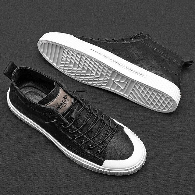 Advbridge Autumn and Winter New Korean Men's Casual High-top All-match Sneakers Large Size Trendy White Men's Trendy Shoes  ZZ314