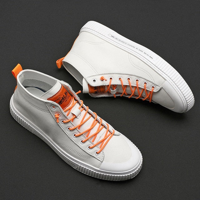 Advbridge Autumn and Winter New Korean Men's Casual High-top All-match Sneakers Large Size Trendy White Men's Trendy Shoes  ZZ314